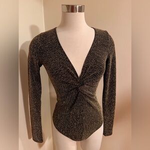 June and Ivy gold/glitter bodysuit with snap closure